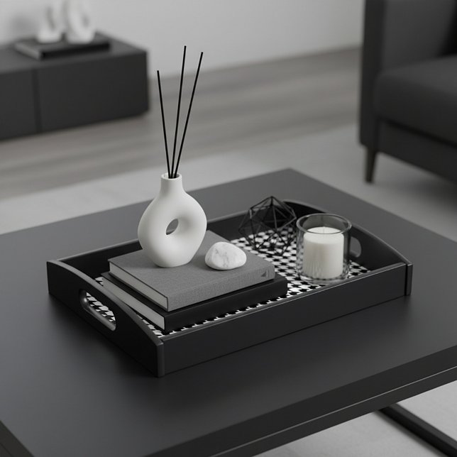Classic black houndstooth pattern serving tray (Creator Uploaded)