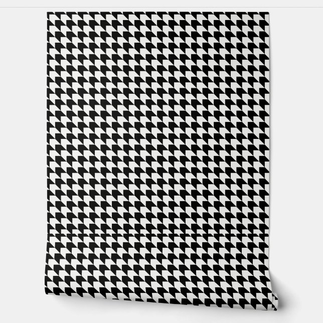 Classic black houndstooth pattern wallpaper  (Unrolling)