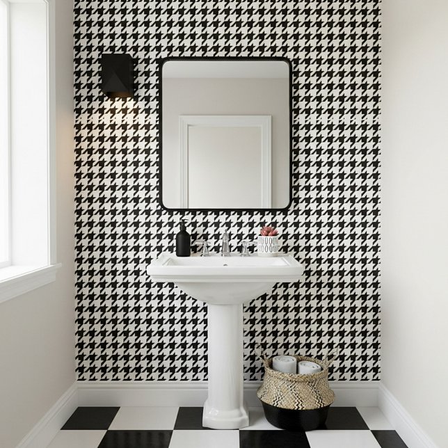 Classic black houndstooth pattern wallpaper  (Creator Uploaded)