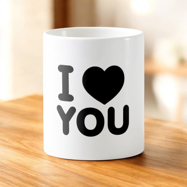 Classic Black "I Love You" Heart Coffee Mug (Creator Uploaded)