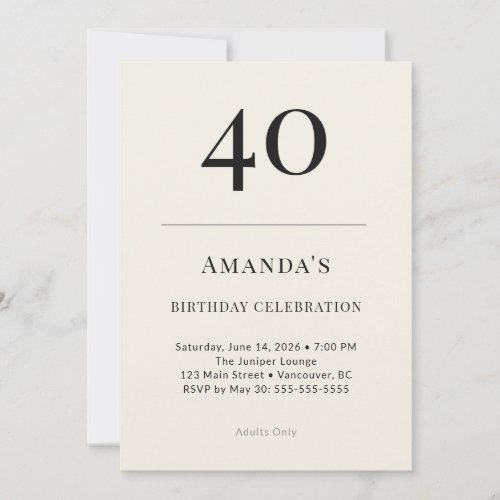 Classic Black & Ivory 40th Birthday Celebration