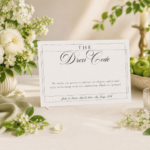 Classic Black Ivory Calligraphy Formal Dress Code Invitation