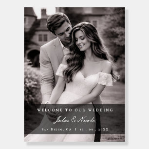 Classic Black Ivory Minimal Wedding Photo Welcome Foam Board
