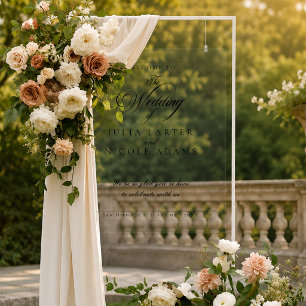 Classic Black Ivory White Wedding Welcome Sign