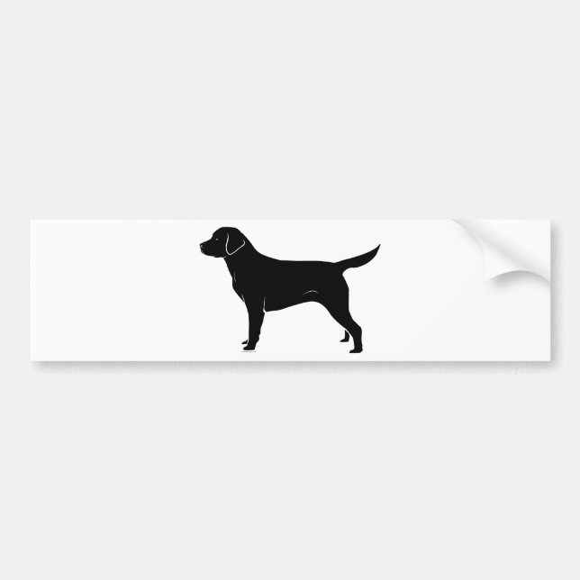 Classic Black Labrador Retriever Silhouette Bumper Sticker (Front)