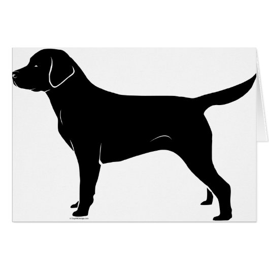 Classic Black Labrador Retriever Silhouette Cards (Front Horizontal)