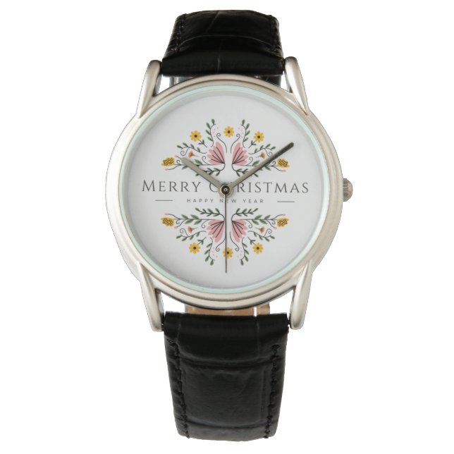 Classic Black Leather Watch (Front)
