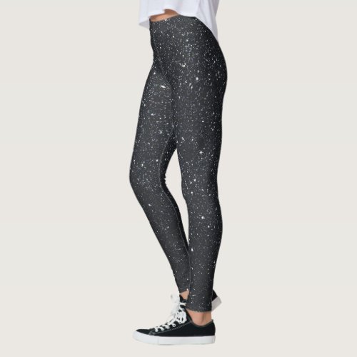 Classic Black Leggings Womens Glitter Pattern