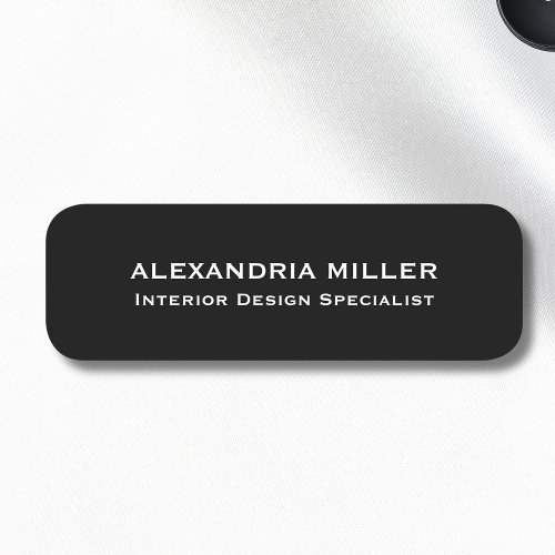 Classic Black Magnetic Name Tag
