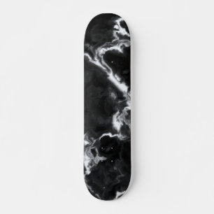 Classic Black Marble gray white Skateboard
