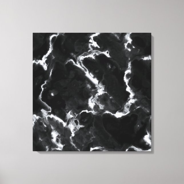 Classic Black Marble grey white personalize diy Canvas Print (Front)