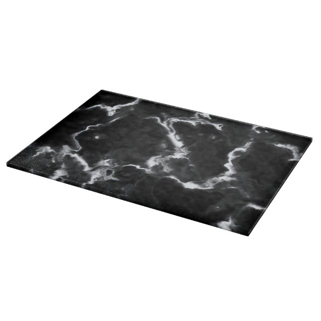 Classic Black Marble pattern gray white custom diy Cutting Board (Corner)