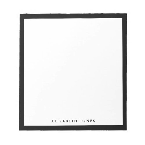 Classic Black Minimalist Modern Stylish Border Notepad