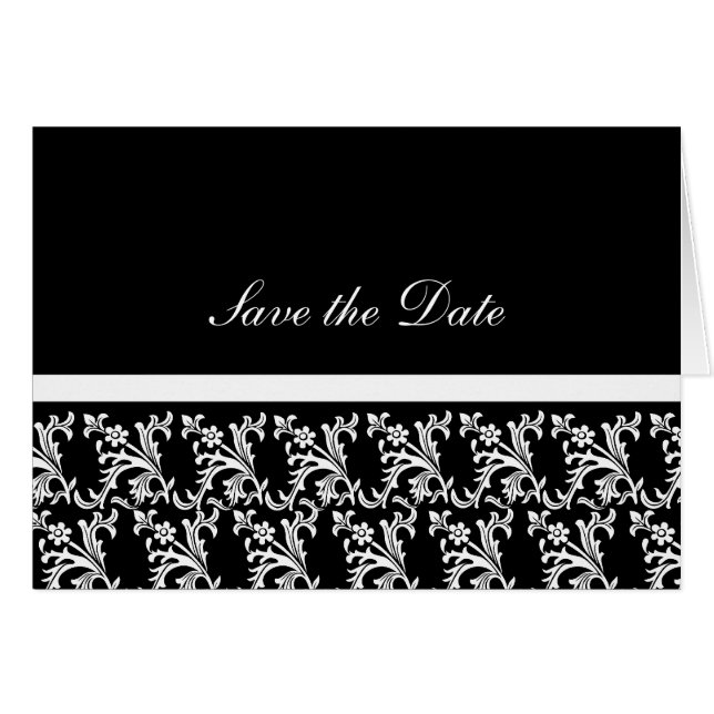 Classic Black Monogram Cards (Front Horizontal)