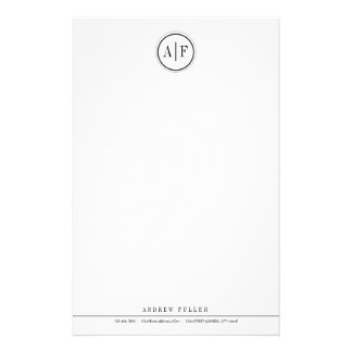 Classic Black Monogrammed Stationery