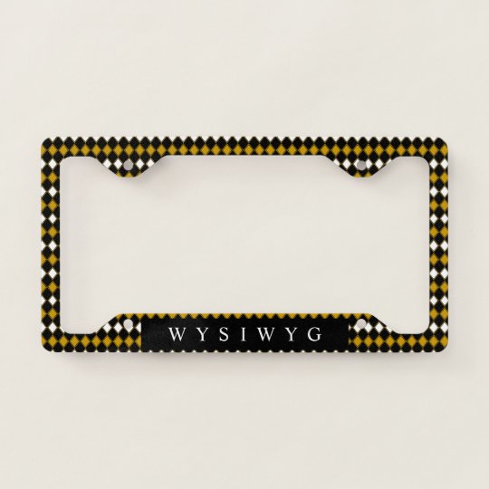 Classic Black n Gold Diamonds License Plate Frame | Zazzle.com