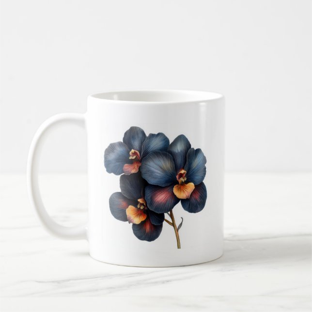 Classic black orchid coffee mug (Left)