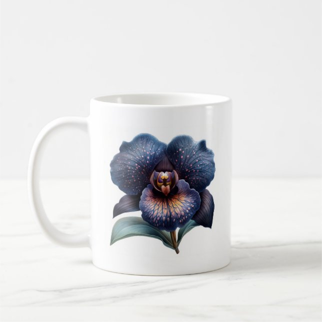 Classic black orchid coffee mug (Left)
