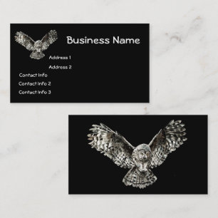 Classic Black Owl Bird  Wildlife, Nature Business Card