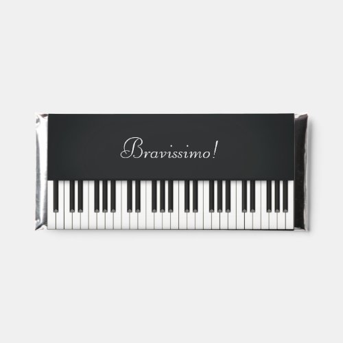 Classic Black Piano Keyboard Custom Message Hershey Bar Favors