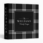 Classic Black Plaid Family Recipe Cookbook 3 Ring Binder