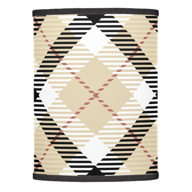 Classic Black Plaid Pattern Lamp Shade (Front)