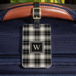 Classic Black Plaid Pattern with Monogram Luggage Tag<br><div class="desc">Tag your bags with a classic black and off-white tartan plaid luggage tag that has your monogram on the front and your contact info on the back. This design has a look of rustic elegance with professional appeal. It's a great choice for frequent travelers.</div>