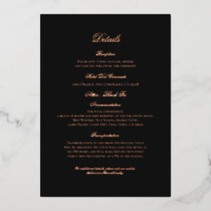 Classic Black Rose Gold Foil Details Card