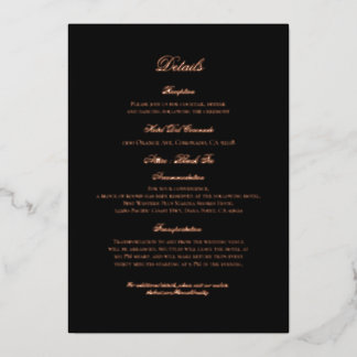 Classic Black Rose Gold Foil Details Card