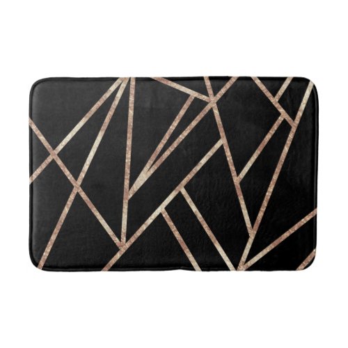 Classic Black Rose Gold Geo 1 Bath Mat