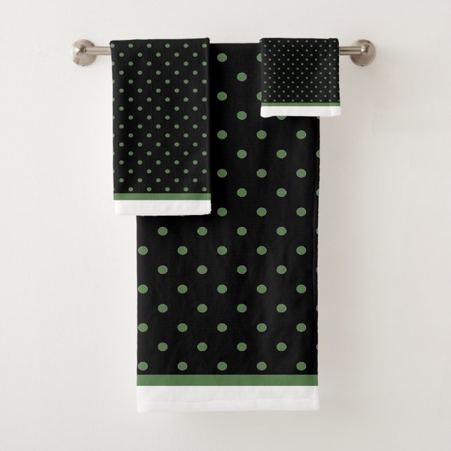 CLASSIC BLACK SAGE SPOT BATHROOM TOWEL SET (Insitu)