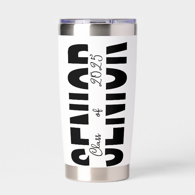 Classic black Senior custom Insulated Tumbler (Front)