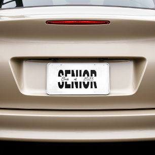 Classic black Senior custom License Plate