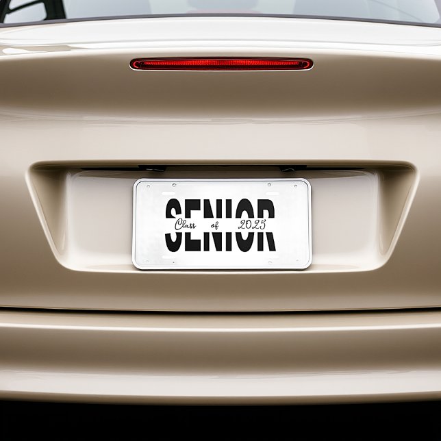 Classic black Senior custom License Plate (Creator Uploaded)