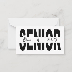 Classic black Senior custom Note Card