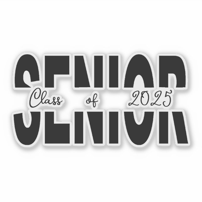 Classic black Senior custom Sticker (Front)