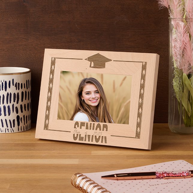 Classic black Senior leaf borders custom Engraved Frames (Creator Uploaded)