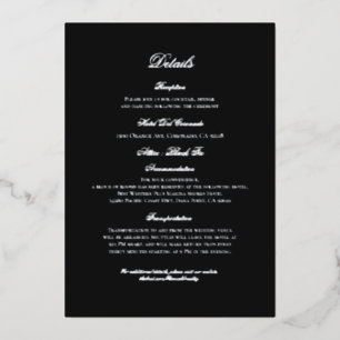 Classic Black Silver Foil Details Enclosure Card