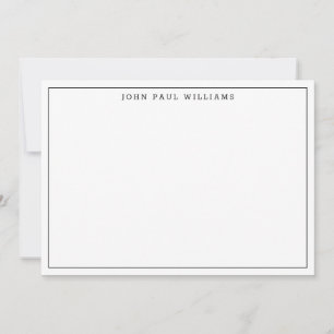 Classic Black Simple Modern Minimalist Thin Border Note Card