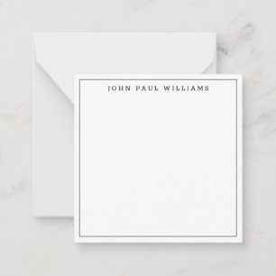 Classic Black Simple Modern Thin Border Square Note Card