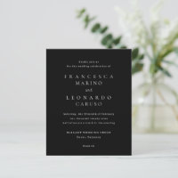 Classic Black Simple Wedding Invitation