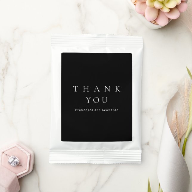 Classic Black Simple Wedding Lemonade Drink Mix (Wedding)