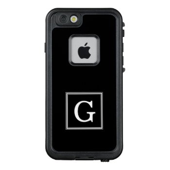 Classic Black Square Monogram Lifeproof FrĒ Iphone 6/6s Case by heartlockedcases at Zazzle