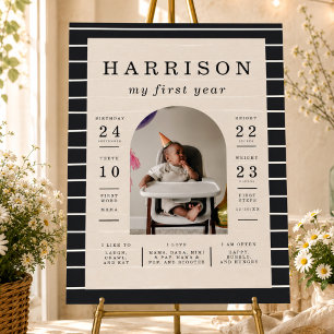 Classic Black Stripe First Year Milestone Sign