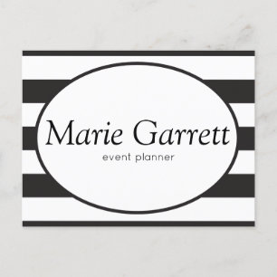 Classic Black Stripes Business Postcard