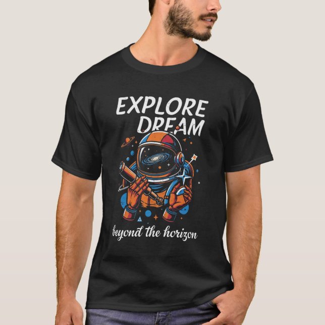 Classic black t-shirt design astronaut T-shirt (Front)