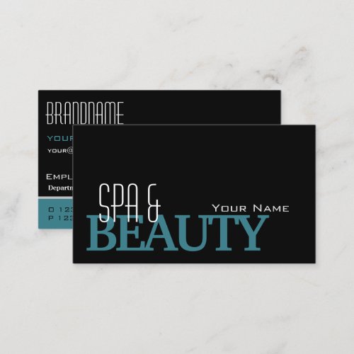 Classic Black Teal White Simple and Professional Business Card