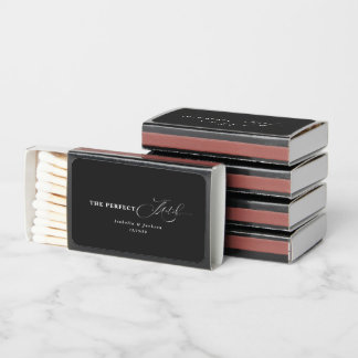 Classic Black The Perfect Match Wedding Matchboxes