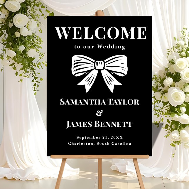  Classic Black Tie Wedding Entrance Board Acrylic Sign (Creator Uploaded)