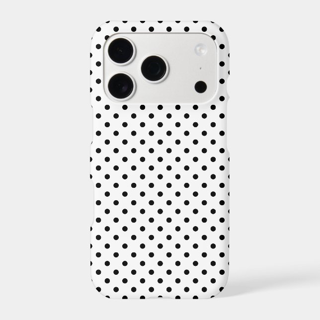 Classic Black Tiny Polka Dot Pattern Iphone Case (Back)